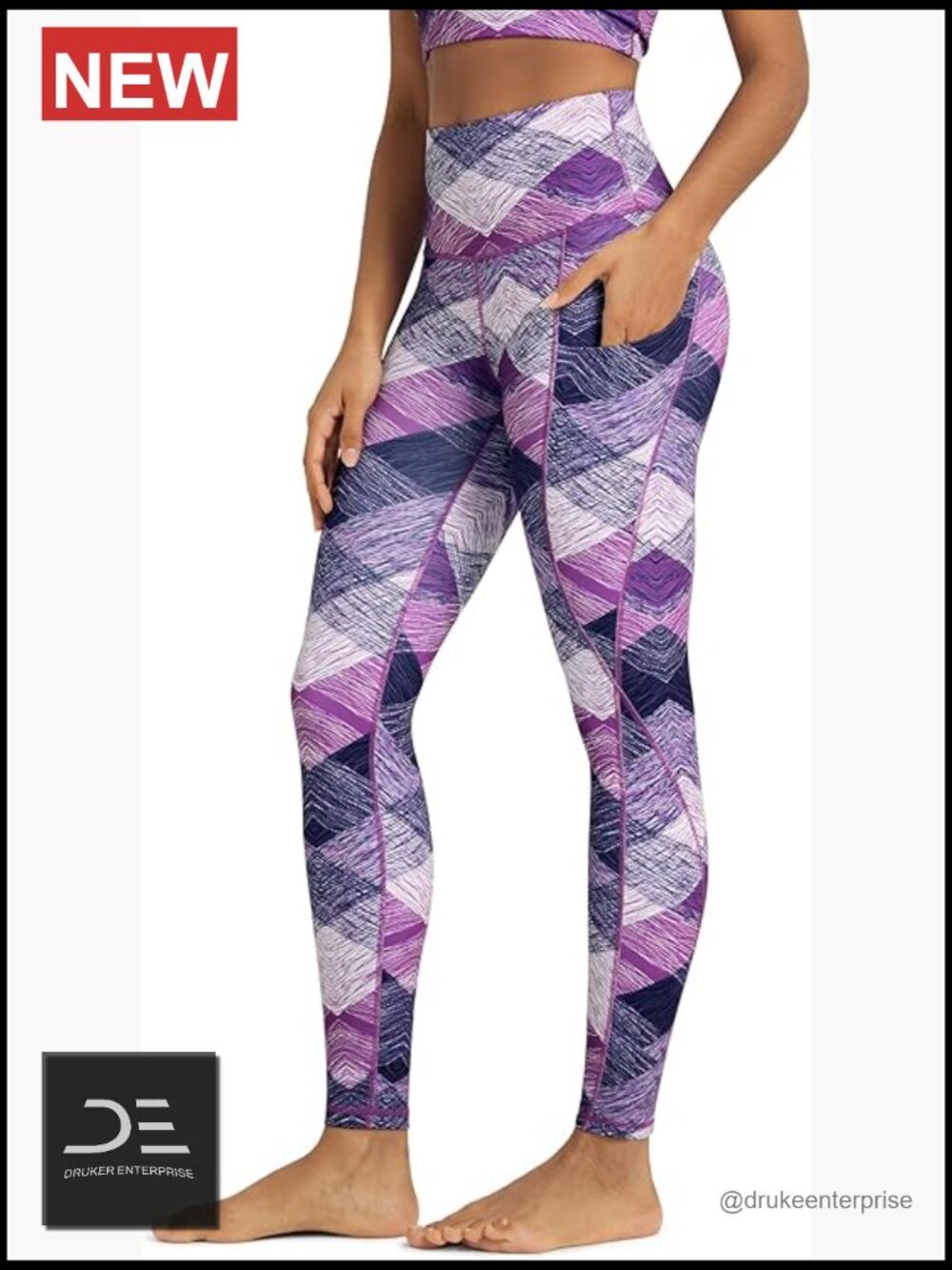 High Waisted Yoga Leggings with Pockets, Tummy Control, 4-Way Stretch, Non See